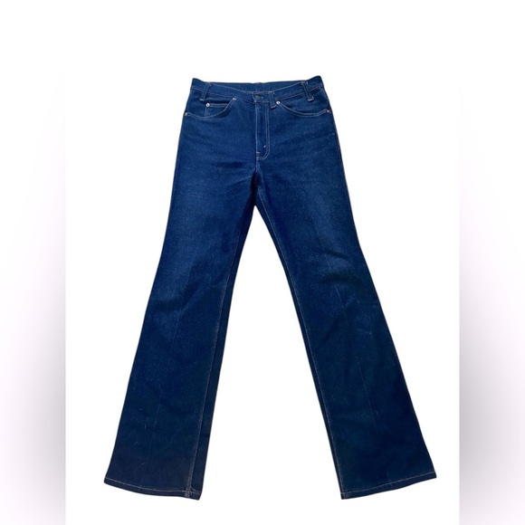 VTG 80s LEVIS Red Tab Bootcut Jeans 28x30 Poly Cotton Blend Made In USA - Picture 1 of 11